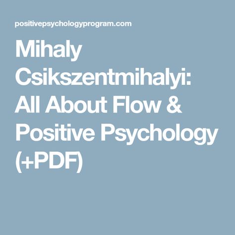 Mihaly csikszentmihalyi flow pdf converter